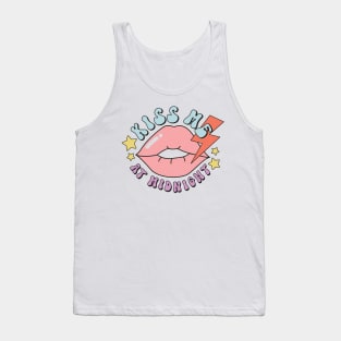 Kiss me at midnight Retro Lip New Years Eve Gift Tank Top